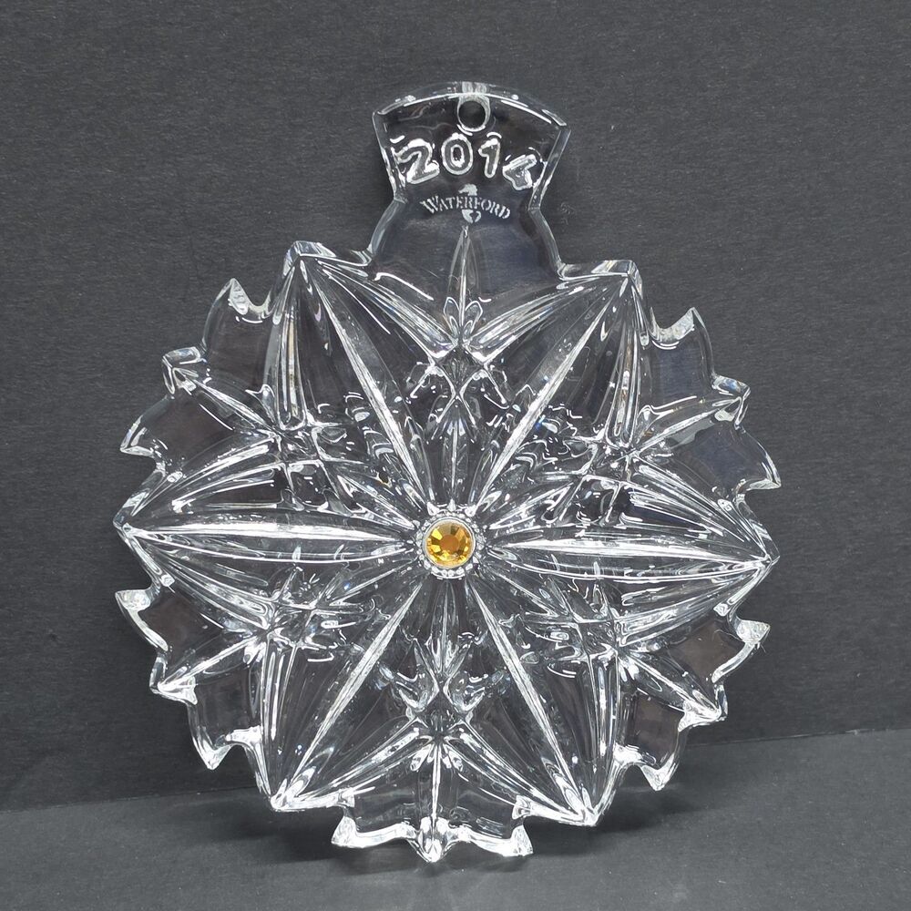 WATERFORD Crystal 2014 Snowflake Wishes Peace Christmas Ornament 4th Edition